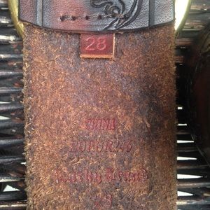 Lucky Brand Accessories - Embossed Leather Belt/ Brass Buckle Lucky Brand Accessories - Embossed Leather Belt/ Brass Buckle